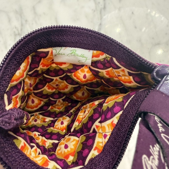 NEW Vera Bradley Purple Plum Crazy Floral Coin Purse Retired - Picture 4 of 5
